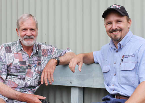 MALE BONDING: Organisers Geoff Radke and Andy Abbus enjoy Shed Happens as a chance for Aussie blokes to talk about the issues they face. rp-090211-018 MALE BONDING: Organisers Geoff Radke and Andy Abbus enjoy Shed Happens as a chance for Aussie blokes to talk about the issues they face. rp-090211-018